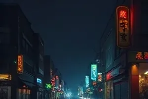 夜色街区中两位主角并肩而行的剧集主视觉画面