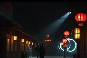 夜班巡逻警车驶过空旷街道的刑侦剧画面